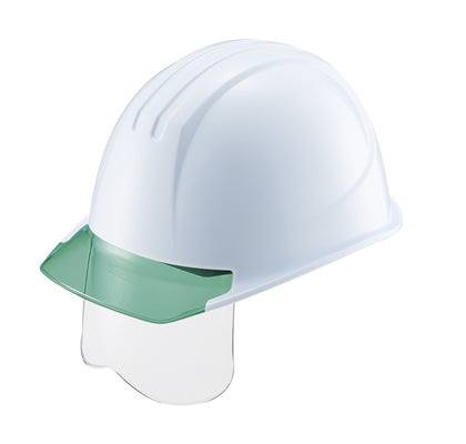 谷沢製作所　エアライト搭載シールド面付ヘルメット　帽体色（ホワイト）ひさし色（グリーン）ST#161VJ-SH(EPA)【W-3／V-3】　1個