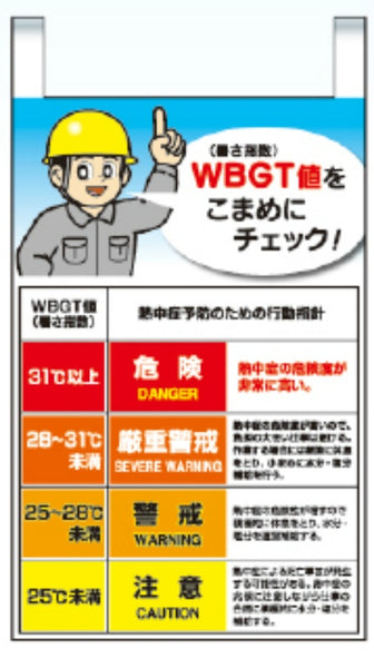 つくし工房　 熱中症対策標識　吊下げ標識のみ　CN1008-S